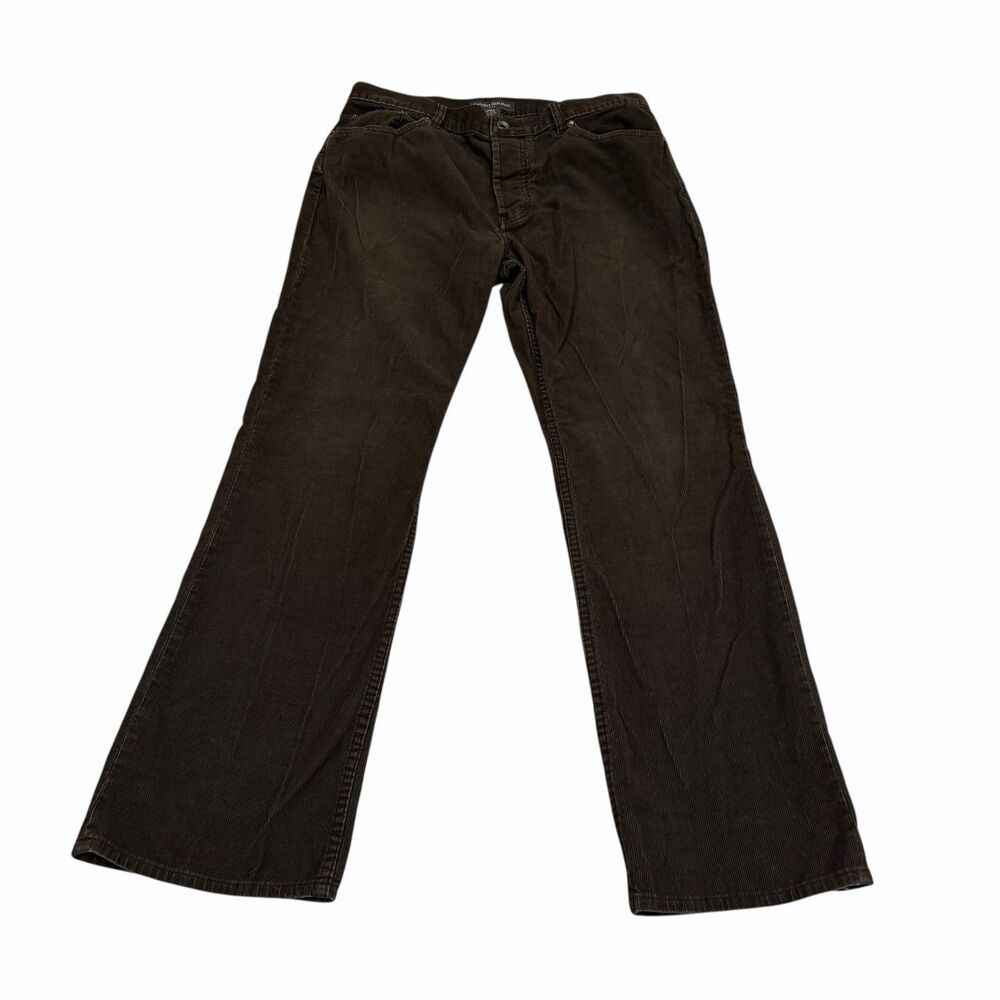 Banana Republic Pants Corduroy Mens Olive Green Straight 35/32 Button Fly